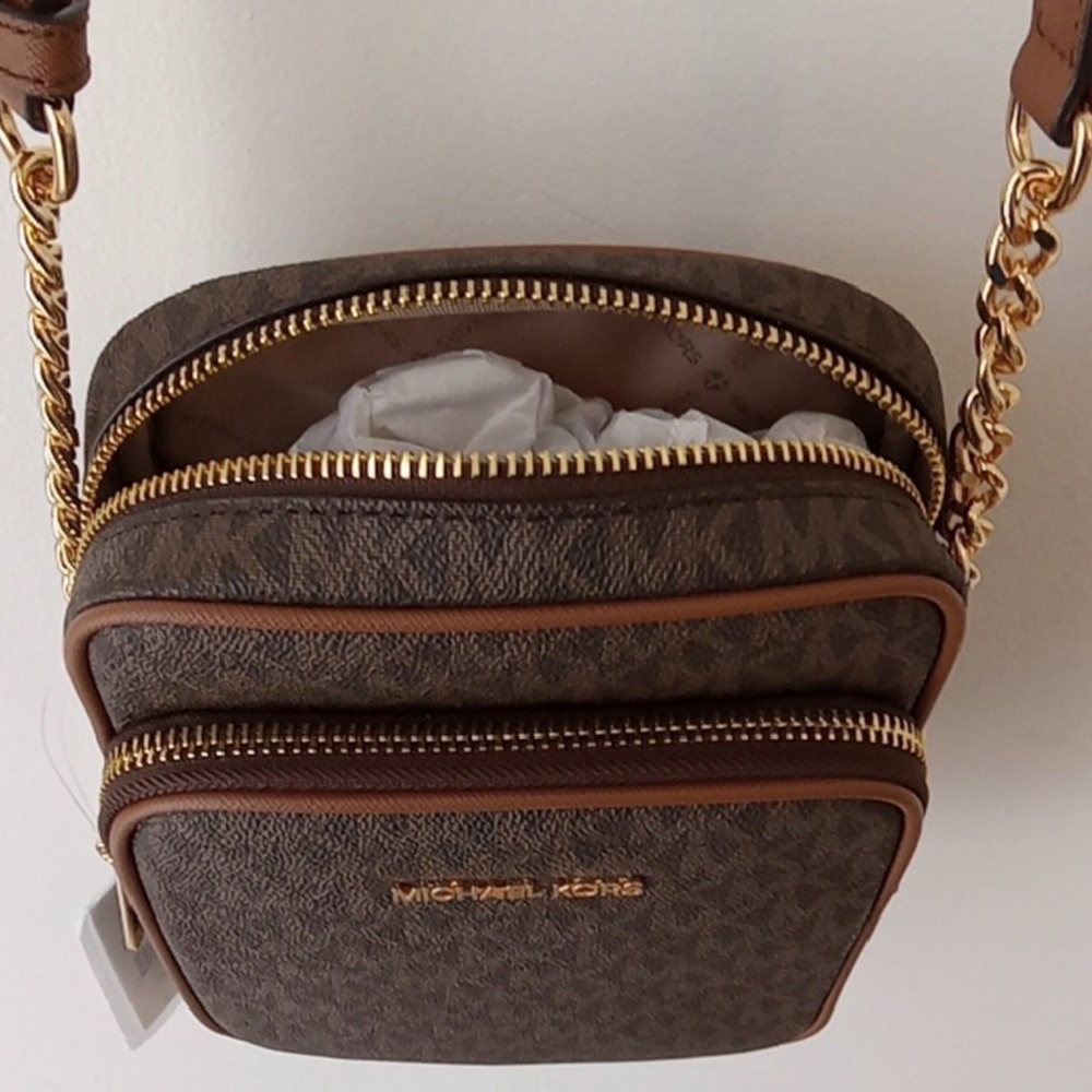 NWT Michael Kors Dark Brown Crossbody Bag - Picture 3 of 10